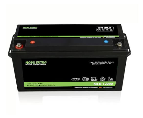 MOBILEKTRO® LiFePO4 200Ah 12V 2560Wh Lithium Versorgungsbatterie