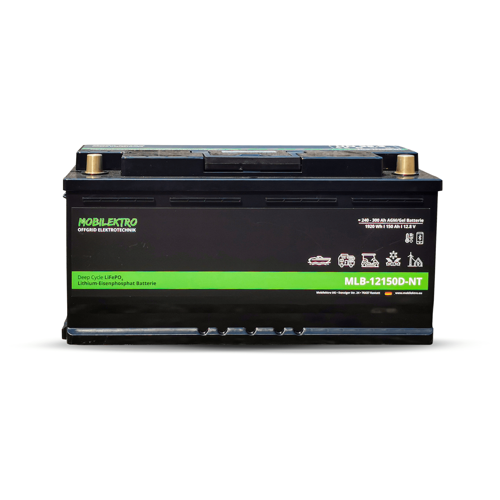 MOBILEKTRO® LiFePO4 150Ah 12V 1920Wh Lithium Versorgungsbatterie