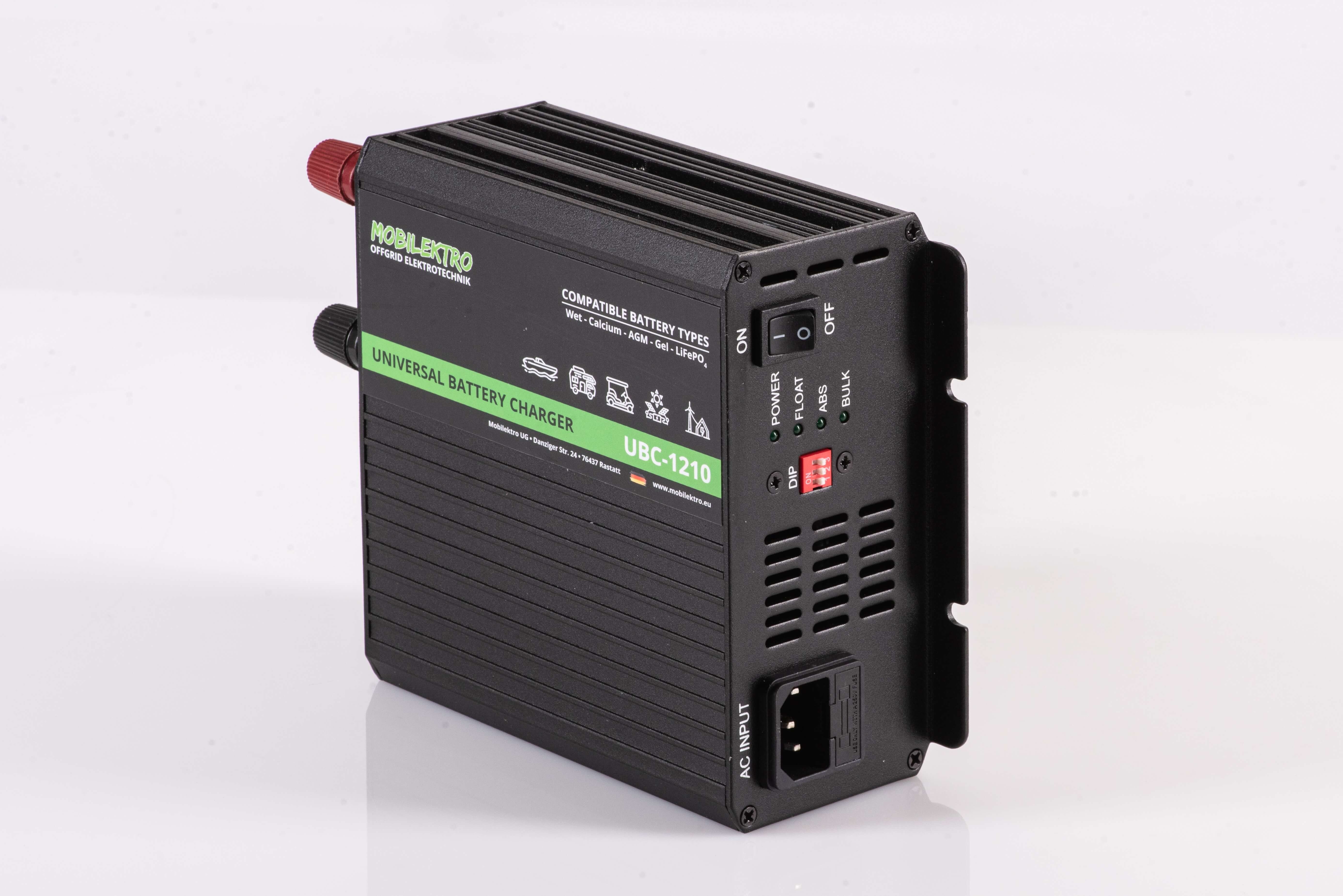 MOBILEKTRO® UBC-1210 10A 12V Multi Universal-Batterieladegerät für LiFePO4  - AGM - Gel - Nass -Batterien - MOBILEKTRO unabhängige Stromversorgung
