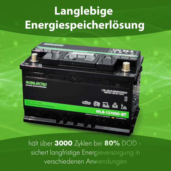 Langlebige Energiespeicherlösung hält über 3000 Zyklen bei 80% DOD - sichert langfristige Energieversorgung in verschiedenen Anwendungen